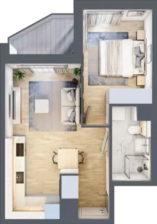 2 pokoje, mieszkanie 36,51 m², piętro 2, oferta nr A/55, Osiedle Urbino 5, Warszawa, Włochy, Raków, ul. Równoległa