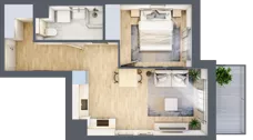 2 pokoje, mieszkanie 38,81 m², piętro 2, oferta nr A/52, Osiedle Urbino 5, Warszawa, Włochy, Raków, ul. Równoległa