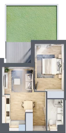 2 pokoje, mieszkanie 37,58 m², parter, oferta nr A/28, Osiedle Urbino 5, Warszawa, Włochy, Raków, ul. Równoległa