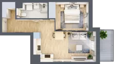 2 pokoje, mieszkanie 38,81 m², piętro 1, oferta nr A/42, Osiedle Urbino 5, Warszawa, Włochy, Raków, ul. Równoległa