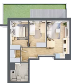 3 pokoje, mieszkanie 57,82 m², parter, oferta nr A/2, Osiedle Urbino 5, Warszawa, Włochy, Raków, ul. Równoległa