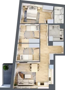 4 pokoje, mieszkanie 71,03 m², piętro 4, oferta nr A/43, Osiedle Międzyleska 3, Wrocław, Tarnogaj, Krzyki, ul. Międzyleska