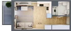 1 pokój, mieszkanie 27,62 m², piętro 4, oferta nr A/51, Osiedle Międzyleska 3, Wrocław, Tarnogaj, Krzyki, ul. Międzyleska