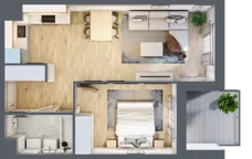 2 pokoje, mieszkanie 42,49 m², piętro 2, oferta nr A/27, Osiedle Międzyleska 3, Wrocław, Tarnogaj, Krzyki, ul. Międzyleska