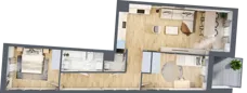 3 pokoje, mieszkanie 66,96 m², piętro 5, oferta nr A/92, Osiedle Międzyleska 3, Wrocław, Tarnogaj, Krzyki, ul. Międzyleska