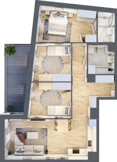 4 pokoje, mieszkanie 76,27 m², piętro 2, oferta nr A/21, Osiedle Międzyleska 3, Wrocław, Tarnogaj, Krzyki, ul. Międzyleska