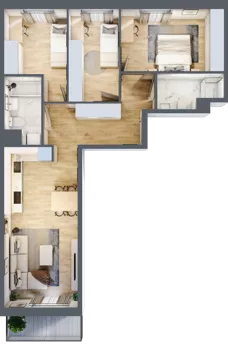 4 pokoje, mieszkanie 73,53 m², piętro 1, oferta nr A/73, Osiedle Międzyleska 3, Wrocław, Tarnogaj, Krzyki, ul. Międzyleska