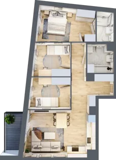 4 pokoje, mieszkanie 71,03 m², piętro 5, oferta nr A/54, Osiedle Międzyleska 3, Wrocław, Tarnogaj, Krzyki, ul. Międzyleska