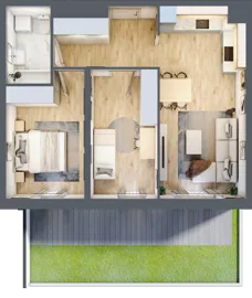 3 pokoje, mieszkanie 59,03 m², piętro 2, oferta nr A/106, Osiedle Międzyleska 3, Wrocław, Tarnogaj, Krzyki, ul. Międzyleska