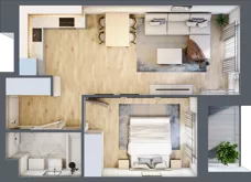 2 pokoje, mieszkanie 42,60 m², piętro 2, oferta nr A/24, Osiedle Międzyleska 3, Wrocław, Tarnogaj, Krzyki, ul. Międzyleska