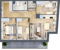 4 pokoje, mieszkanie 64,73 m², piętro 1, oferta nr A/70, Osiedle Międzyleska 3, Wrocław, Tarnogaj, Krzyki, ul. Międzyleska