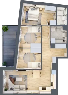 4 pokoje, mieszkanie 76,27 m², piętro 3, oferta nr A/32, Osiedle Międzyleska 3, Wrocław, Tarnogaj, Krzyki, ul. Międzyleska