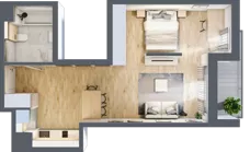1 pokój, mieszkanie 45,35 m², piętro 1, oferta nr A/11, Apartamenty Grzybowska 11, Warszawa, Śródmieście, Śródmieście Północne, ul. Grzybowska 11