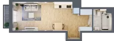 1 pokój, mieszkanie 30,19 m², piętro 2, oferta nr A/46, Apartamenty Grzybowska 11, Warszawa, Śródmieście, Śródmieście Północne, ul. Grzybowska 11