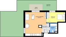 2 pokoje, mieszkanie 47,97 m², parter, oferta nr B/67, Bokserska 71 etap 2.2, Warszawa, Ursynów, Wyczółki, ul. Bokserska 71