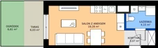 1 pokój, mieszkanie 26,50 m², parter, oferta nr B/1, Bokserska 71 etap 2.2, Warszawa, Ursynów, Wyczółki, ul. Bokserska 71