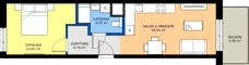2 pokoje, mieszkanie 39,88 m², parter, oferta nr B/64, Bokserska 71 etap 2.2, Warszawa, Ursynów, Wyczółki, ul. Bokserska 71