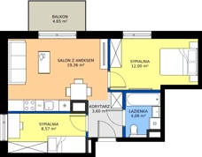 3 pokoje, mieszkanie 47,61 m², piętro 3, oferta nr C/79, Bokserska 71 etap 2.2, Warszawa, Ursynów, Wyczółki, ul. Bokserska 71