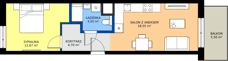 2 pokoje, mieszkanie 39,94 m², parter, oferta nr C/64, Bokserska 71 etap 2.2, Warszawa, Ursynów, Wyczółki, ul. Bokserska 71
