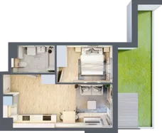 2 pokoje, mieszkanie 37,55 m², piętro 2, oferta nr A/15, Osiedle Urbino 4, Warszawa, Włochy, Raków, ul. Szybka