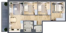 4 pokoje, mieszkanie 70,87 m², piętro 5, oferta nr A/60, Osiedle Urbino 4, Warszawa, Włochy, Raków, ul. Szybka