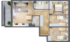 4 pokoje, mieszkanie 78,61 m², piętro 2, oferta nr A/11, Osiedle Urbino 4, Warszawa, Włochy, Raków, ul. Szybka