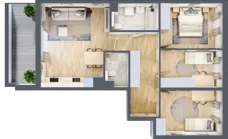 4 pokoje, mieszkanie 78,61 m², piętro 3, oferta nr A/17, Osiedle Urbino 4, Warszawa, Włochy, Raków, ul. Szybka