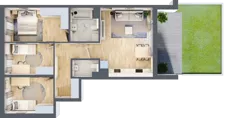 4 pokoje, mieszkanie 76,41 m², parter, oferta nr A/39, Osiedle Urbino 4, Warszawa, Włochy, Raków, ul. Szybka