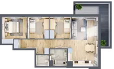 4 pokoje, mieszkanie 74,51 m², piętro 3, oferta nr A/22, Osiedle Urbino 4, Warszawa, Włochy, Raków, ul. Szybka