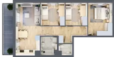 4 pokoje, mieszkanie 70,87 m², piętro 1, oferta nr A/40, Osiedle Urbino 4, Warszawa, Włochy, Raków, ul. Szybka