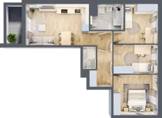 4 pokoje, mieszkanie 69,72 m², piętro 2, oferta nr B/45, Osiedle Urbino 4, Warszawa, Włochy, Raków, ul. Szybka