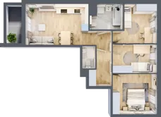 4 pokoje, mieszkanie 69,72 m², piętro 3, oferta nr B/49, Osiedle Urbino 4, Warszawa, Włochy, Raków, ul. Szybka