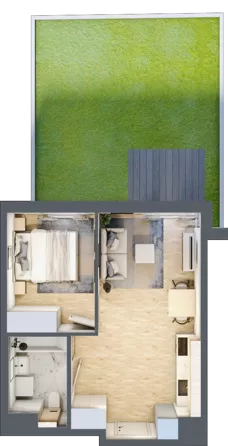 2 pokoje, mieszkanie 37,26 m², piętro 1, oferta nr B/11, Osiedle Urbino 4, Warszawa, Włochy, Raków, ul. Szybka