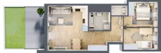 3 pokoje, mieszkanie 59,51 m², parter, oferta nr B/1, Osiedle Urbino 4, Warszawa, Włochy, Raków, ul. Szybka