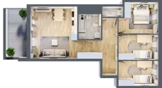 4 pokoje, mieszkanie 74,31 m², piętro 3, oferta nr B/19, Osiedle Urbino 4, Warszawa, Włochy, Raków, ul. Szybka
