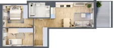 3 pokoje, mieszkanie 55,64 m², piętro 3, oferta nr B/52, Osiedle Urbino 4, Warszawa, Włochy, Raków, ul. Szybka