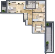 4 pokoje, mieszkanie 69,72 m², piętro 1, oferta nr B/41, Osiedle Urbino 4, Warszawa, Włochy, Raków, ul. Szybka