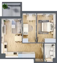 3 pokoje, mieszkanie 57,20 m², piętro 1, oferta nr B/43, Osiedle Urbino 4, Warszawa, Włochy, Raków, ul. Szybka
