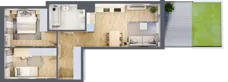 3 pokoje, mieszkanie 55,64 m², parter, oferta nr B/40, Osiedle Urbino 4, Warszawa, Włochy, Raków, ul. Szybka
