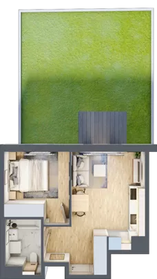 2 pokoje, mieszkanie 36,49 m², piętro 1, oferta nr B/10, Osiedle Urbino 4, Warszawa, Włochy, Raków, ul. Szybka