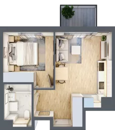 2 pokoje, mieszkanie 36,49 m², piętro 1, oferta nr B/10, Osiedle Urbino 4, Warszawa, Włochy, Raków, ul. Szybka