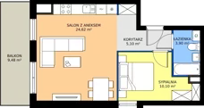 2 pokoje, mieszkanie 43,72 m², piętro 6, oferta nr E/38, Rapsodia 3, Wrocław, Karłowice-Różanka, Różanka, ul. Wołowska