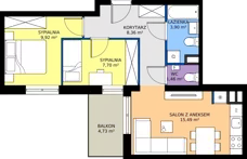 3 pokoje, mieszkanie 46,83 m², piętro 2, oferta nr E/11, Rapsodia 3, Wrocław, Karłowice-Różanka, Różanka, ul. Wołowska
