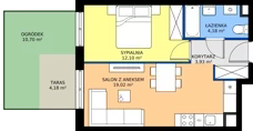 2 pokoje, mieszkanie 39,23 m², piętro 1, oferta nr E/49, Rapsodia 3, Wrocław, Karłowice-Różanka, Różanka, ul. Wołowska