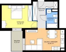 2 pokoje, mieszkanie 44,93 m², piętro 2, oferta nr E/80, Rapsodia 3, Wrocław, Karłowice-Różanka, Różanka, ul. Wołowska