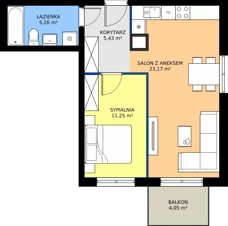 2 pokoje, mieszkanie 45,01 m², piętro 2, oferta nr E/17, Rapsodia 3, Wrocław, Karłowice-Różanka, Różanka, ul. Wołowska