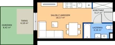 1 pokój, mieszkanie 26,50 m², parter, oferta nr E/68, Rapsodia 3, Wrocław, Karłowice-Różanka, Różanka, ul. Wołowska