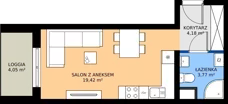1 pokój, mieszkanie 27,37 m², piętro 2, oferta nr E/81, Rapsodia 3, Wrocław, Karłowice-Różanka, Różanka, ul. Wołowska