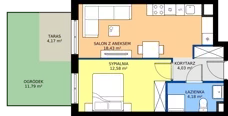 2 pokoje, mieszkanie 39,23 m², piętro 1, oferta nr E/49, Rapsodia 3, Wrocław, Karłowice-Różanka, Różanka, ul. Wołowska