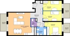 4 pokoje, mieszkanie 85,78 m², piętro 2, oferta nr H/39, Apartamenty Park Matecznego etap 2.2, Kraków, Podgórze, Mateczny, ul. Orawska